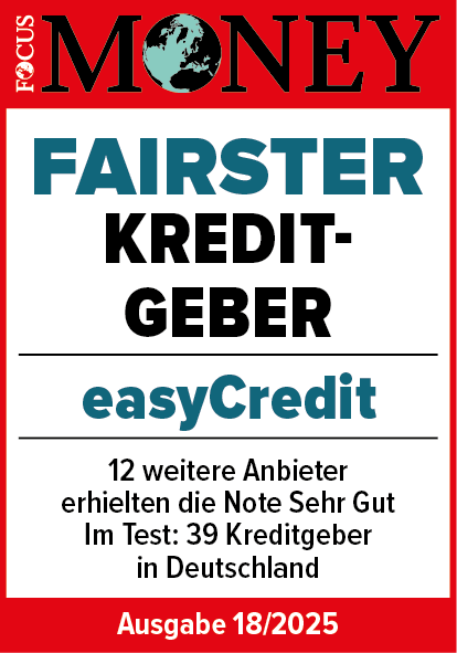 Siegel_Focus_Money_Fairster_Kreditgeber_2025_easyCredit Testsiegel fairster kreditgeber von focus money