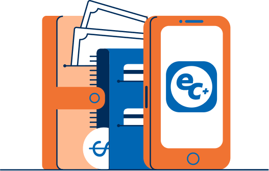 Illustration der easyCredit+-App