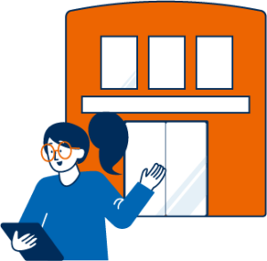 Illustration der Volksbanken Raiffeisenbanken Filialen