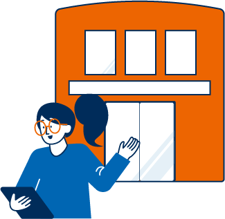 Illustration der Volksbanken Raiffeisenbanken Filialen