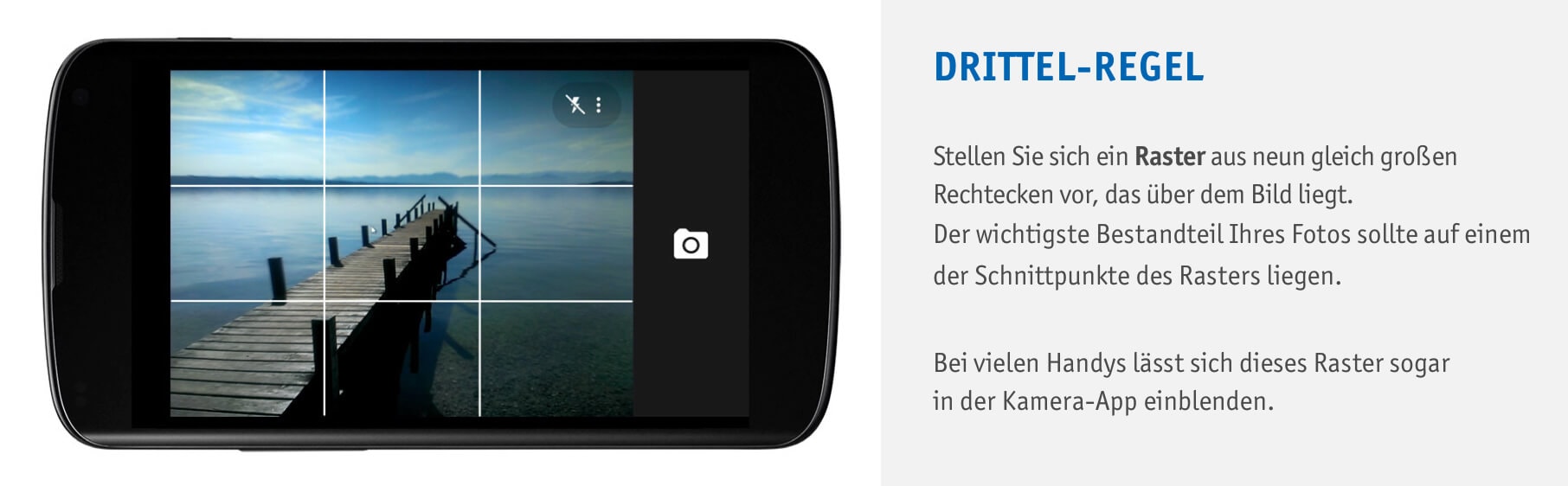 Beispiel Drittel-Regel beim Fotografieren